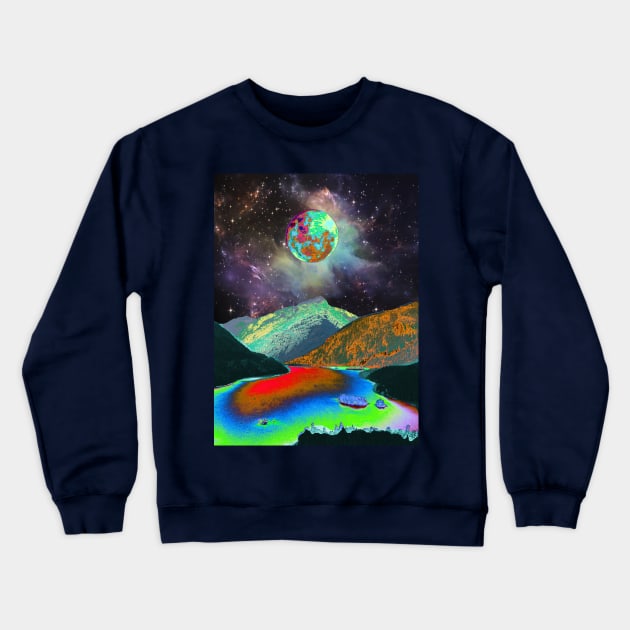 Psychedelic Landscape Crewneck Sweatshirt by Cajuca